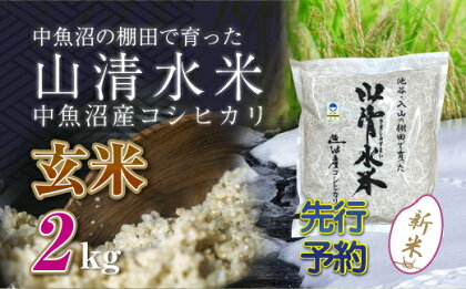 【新米先行受付】新潟県魚沼産コシヒカリ「山清水米」玄米2kg　【十日町市】　お届け：2024年10月上旬から順次発送します。