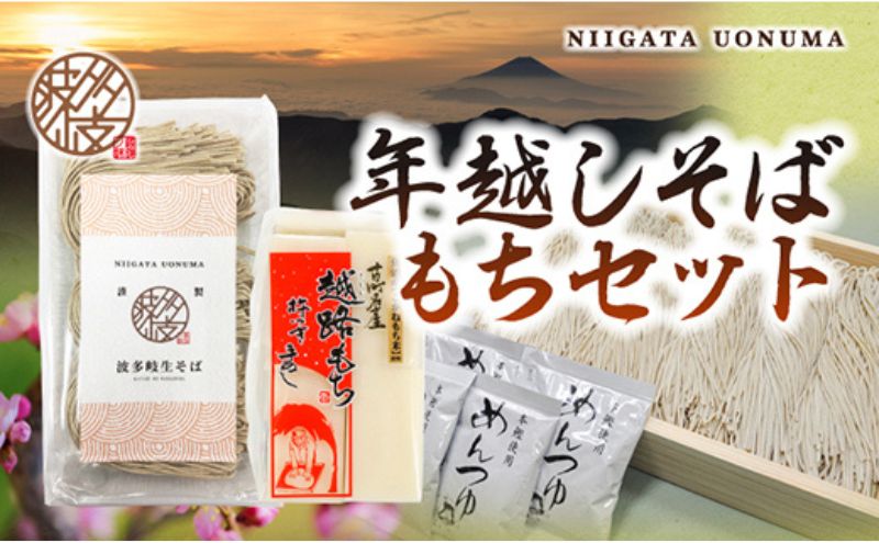 【ふるさと納税】年越しそば　もちセット　【 セット 詰め合わせ そば 餅 お餅 モチ おもち もち 新潟 】　お届け：2024年12月28日～12月29日頃発送致します。