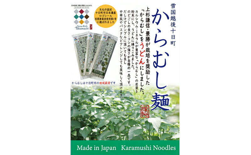 【ふるさと納税】【豊富な栄養！】雪国越後十日町からむし麺（うどん） 10束入りギフト（200g×10束） 　【 うどん 麺 麺類 からむし 新潟 】　お届け：順次発送