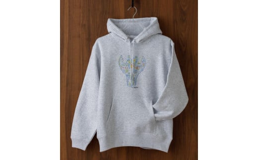 【ふるさと納税】「旅する縄文」パーカー 十日町土器02 アッシュ ファッション メンズ レディース 裏起毛パーカー 　お届け：ご用意でき次第、順次発送となります。