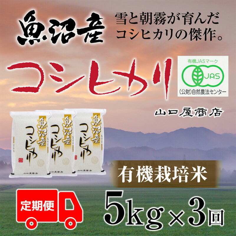 21位! 口コミ数「0件」評価「0」【定期便☆全3回】★令和5年産★“有機栽培米” 魚沼産コシヒカリ 5kg　【定期便・ お米 米 コメ コシヒカリ 魚沼産 】　お届け：10月･･･ 