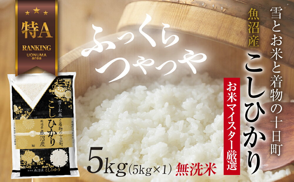 【ふるさと納税】【令和6年産】｜無洗米｜ 魚沼産 コシヒカリ 5kg お米 こしひかり 新潟 （お米の美味しい炊き方ガイド付き） 精米 ご飯 ブランド米 銘柄米 　お届け：入金確認後、順次発送