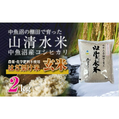 新潟県魚沼産コシヒカリ◇玄米2kg 栽培期間中農薬・化学肥料不使用「山清水米」はざ架け米　【十日町市】　お届け：順次発送