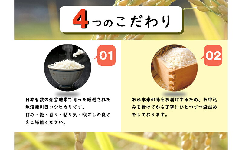 【ふるさと納税】令和8年産米　先行予約【無洗米】　魚沼産川西こしひかり1kg×3個　＜令和8年10月下旬～発送予定＞　お届け：2026年10月下旬～11月下旬まで f152102-tokamachi-10004347 新潟県十日町市 サンプル画像2
