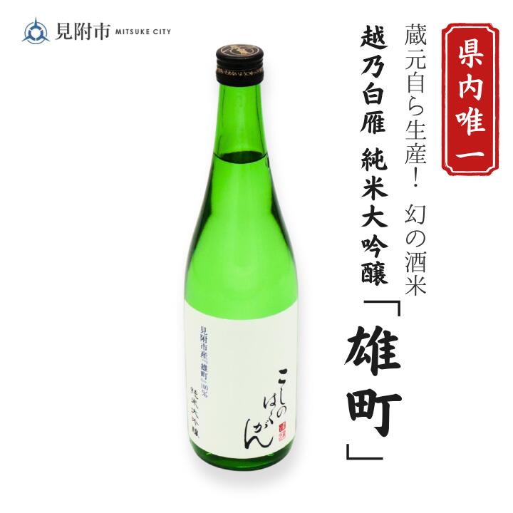 日本酒 越乃白雁 純米大吟醸「雄町」 見附市生産 720ml 大吟醸 純米 720 一升瓶 ご当地 オリジナル 酒 お酒 ギフト 贈り物 お取り寄せ 国産 人気 晩酌 家飲み お祝い 還暦祝 誕生日 内祝 宅飲み お歳暮 数量限定 送料無料