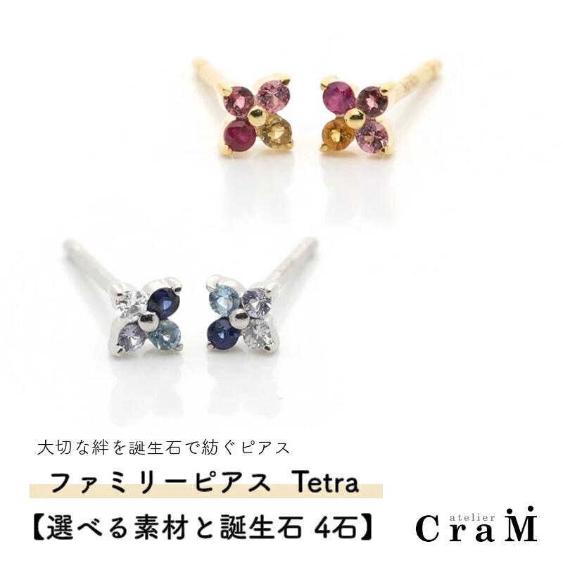 【ふるさと納税】大切な人の宝石を紡ぐ【4石】-Family Pierce Penta（ファミリーピアス・ペンタ）【選べる誕生石】｜K18イエローゴールド プラチナ｜Artisan Works｜FP-001-S4