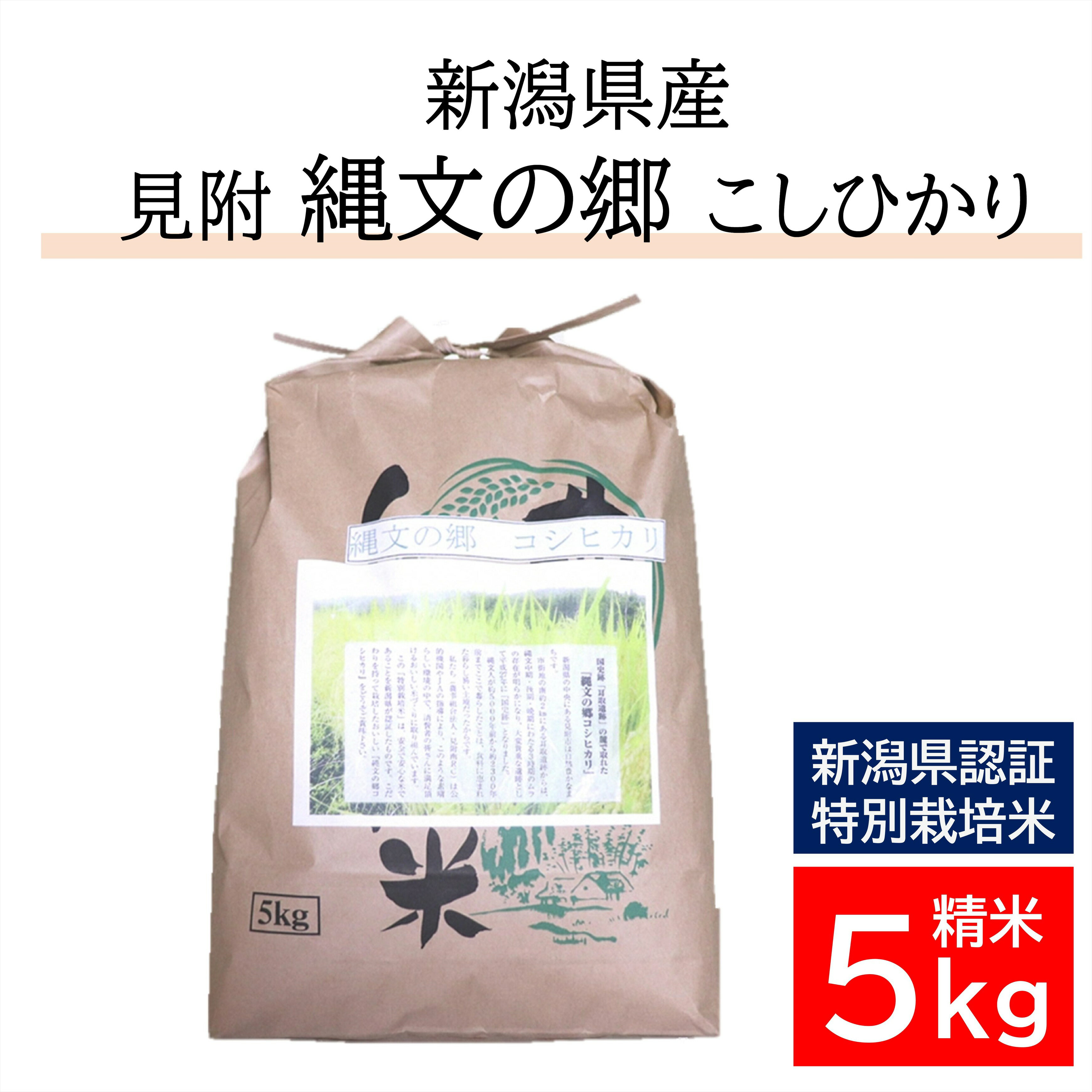 米 5kg 新潟 特別栽培米 令和5年産 コシヒカリ 「縄文の郷コシヒカリ」 精米 したてを お届け 新潟 のど真ん中 見附市 こしひかり 米 お米 白米 国産 ごはん ご飯 県認証米 安心安全 送料無料