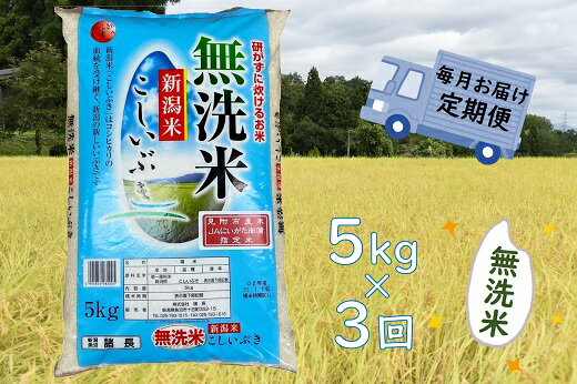 【ふるさと納税】令和3年産 新米 無洗米 新潟 県 産 こしいぶき 合計 15kg ...