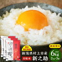 【ふるさと納税】【新米受付 令和6年産米】新潟県 村上市産 新之助 合計 6kg 2kg×3袋 米 精米 白米 ご飯 ごはん NA4100