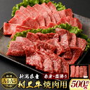 【ふるさと納税】A4・A5等級 村上牛 焼肉用 約500g 1パック 約2～3人前 赤身と霜降りミックス 厚めカット 生産者直送 にいがた和牛 冷凍 国産 新潟県 村上市 santaふぁーむ [B4001]