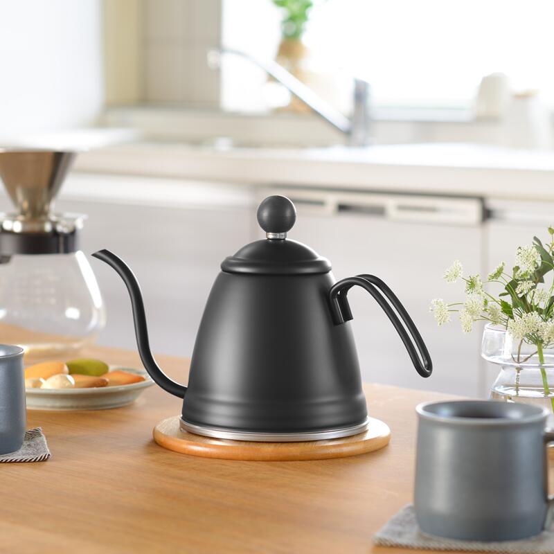 【ふるさと納税】EM-058 燕三 IH対応ドリップケトル1.3L (ブラック/サテン仕上げ)【 IH ガス 対応 ステンレス コーヒーポット ドリップポット おしゃれ コーヒー グッズ コーヒーケトル キッチン用品 新潟県 燕三条 燕市 】