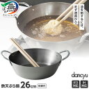 【ふるさと納税】DA-32 ダンチュウ 鉄天ぷら鍋26cm (粉箸付)【 IH 対応 鉄鍋 燕三条 新潟県 燕市 】