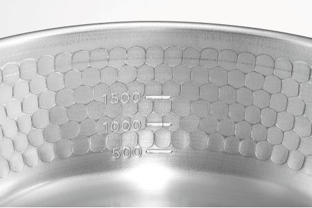 【ふるさと納税】OGS-450 ステンレスゆきひら鍋22cm【 メモリ付き ih 対応 IH 対応 雪平鍋 行平鍋 槌目 鍋 ステンレス 燕三条 新潟県 燕市 】