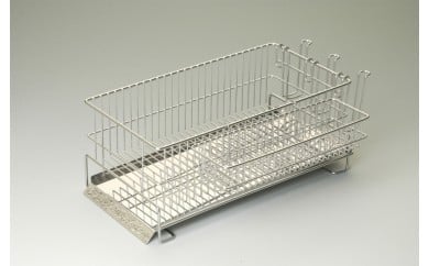 【ふるさと納税】ステンレス水切りラック スリム横型セット【 水切りカゴ 水切りラック ステンレス キッチン キッチン用品 燕三条 新潟県 燕市 】のサムネイル