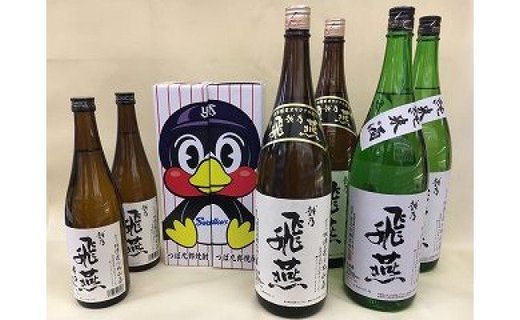 越乃飛燕(上撰・純米・辛口) と 「つば九郎焼酎」セット[ お酒 日本酒 セット 焼酎 つば九郎 ヤクルト 新潟県 燕市 燕三条 ]