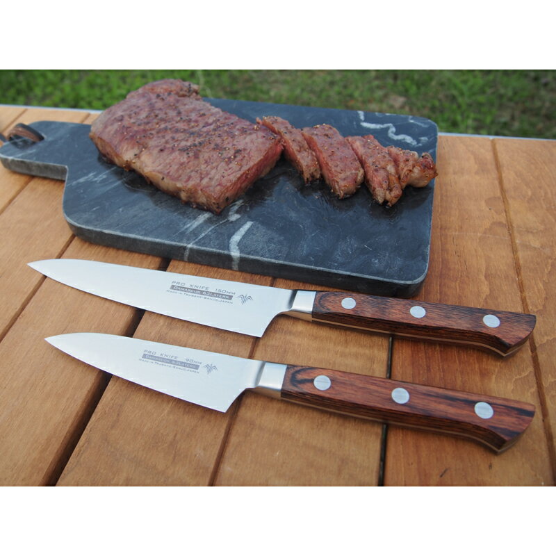 【ふるさと納税】Pro Chef Knife set C : 150mm(P)+90mm(P) 包丁 & ペティナイフ[Muthos Homura] 【294S003】【 庖丁 キッチン用品 包丁 ダマスカス鋼 包丁セット 栃木レザー製包丁ケース アウトドア キャンプ 燕三条 新潟県 燕市 】