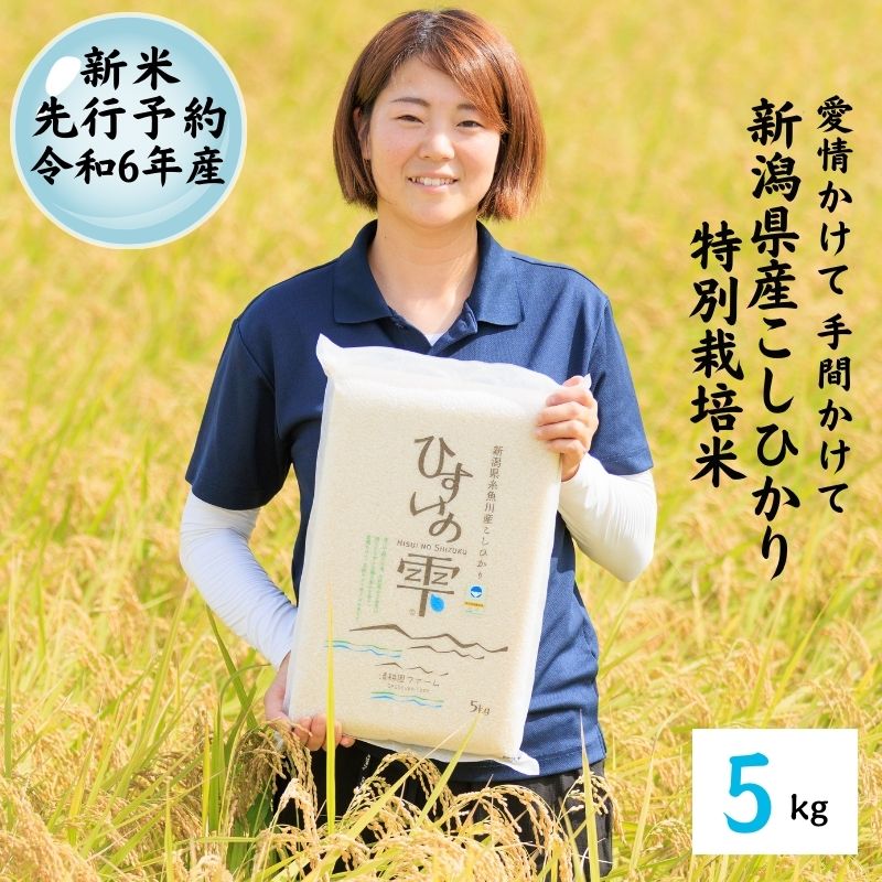 35位! 口コミ数「1件」評価「4」米 新米【令和6年産 新米先行予約】令和6年 新潟県産 コシヒカリ 特別栽培米 5kg ×1袋 『ひすいの雫』農家直送 真空パック 清流早川･･･ 