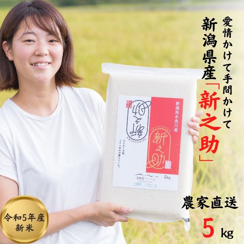 【ふるさと納税】先行予約【令和5年産新米】新潟県産「新之助」5kg 農家直送 真空パック 令和5年産 糸魚川 清耕園ファーム