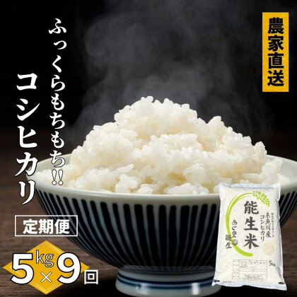 米 白米 米5kg【定期便】新潟県産 コシヒカリ 5kg×9回 毎月お届け 計45kg 令和5年産 特別栽培米『能生米』新潟米 農家自慢 糸魚川 プロが認めたうまい米 あぐ里能生 ふっくらもちもち 精米したてを農家直送 精米 おにぎり お弁当 コシヒカリ5kg 9か月定期便