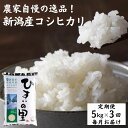 【ふるさと納税】特選米「ひすいの里」定期便5kg×3回　毎月お届け　こしひかり　にいがた　いといがわ　北アルプス白馬連峰・頚城連山(焼山・火打山)　から流れる冷たく綺麗な水で、米作りのプロ　地元農家　JA　自信作！　地元コシヒカリを100％使用　お米の旨味･･･