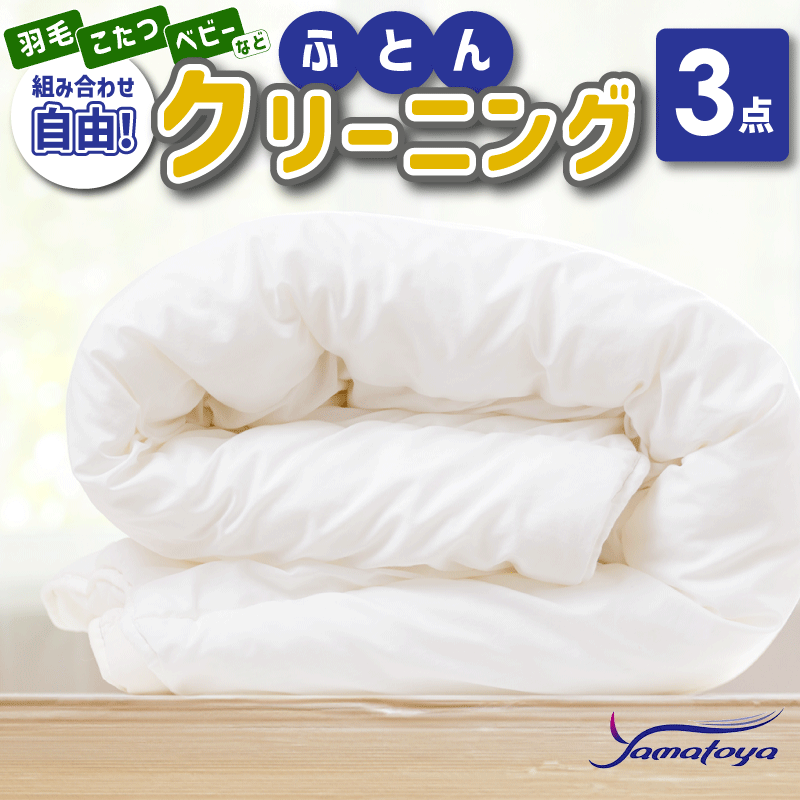 【ふるさと納税】布団丸洗いクリーニング (3点パック) 掛布団クリーニング 3枚 丁寧 丸洗い セミダブル 掛け布団 寝具 こたつ 枕クリーニング シーツ 高品質ヤマトヤクリーニング 糸魚川 帰省 年末年始 実家　寝具 布団クリーニング