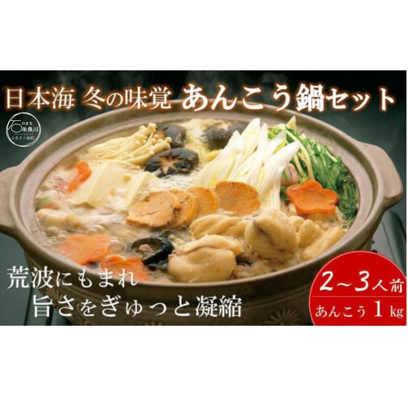 【ふるさと納税】あんこう　日本海　スープ付　冬の味覚直送便「あんこう鍋」2～3人前　カット野菜付き簡単お手軽セット　糸魚川