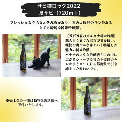 【ふるさと納税】猫好きなあなたに！『サビ猫ロック』　新感覚純米・純米吟醸（720ml）2本セット　限定20セット 画像2