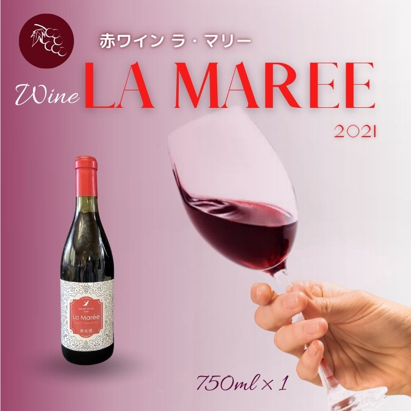 果実味あふれる赤ワイン ラ・マリー2021 750ml 1本 ブドウ 赤ワイン 新潟県 糸魚川 あぐりいといがわ 糸魚川農業興舎 汐路ブドウ園 メルロー 山ぶどう ワイン 酒 ライトボディ クリスマス お正月 christmas