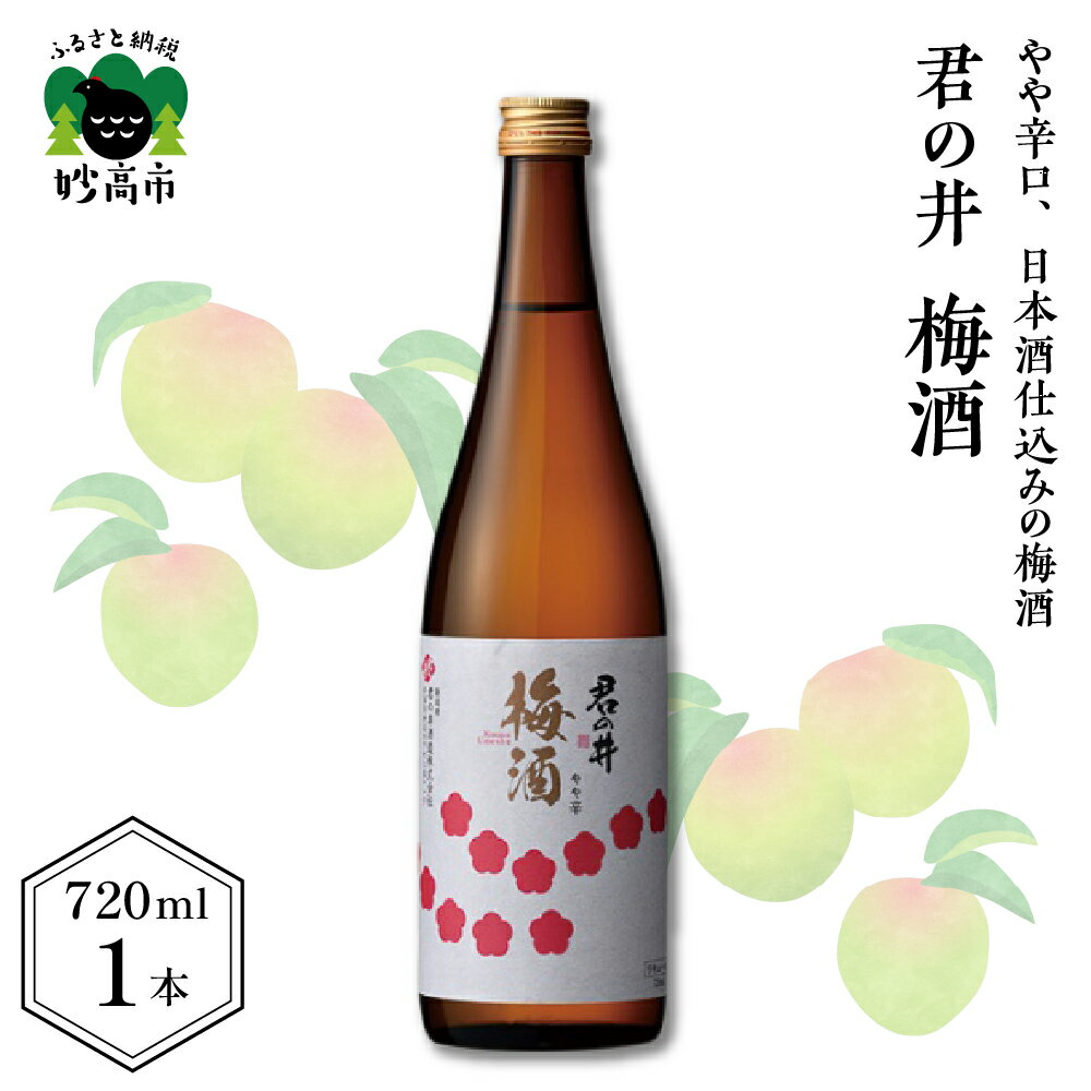 君の井 梅酒 720ml × 1本 日本酒 梅 やや辛口 晩酌 家飲み 宅飲み ロック 冷 酒 国産 お取り寄せ 新潟県 妙高市