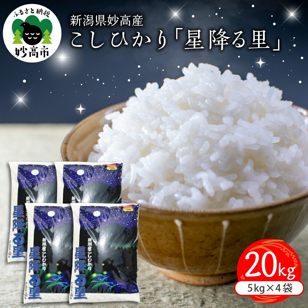 【ふるさと納税】新潟県妙高産こしひかり「星降る里」20kg新米白米ブランド米送料無料お取り寄せ