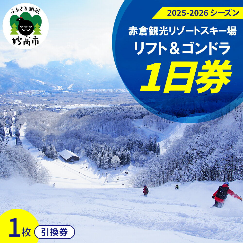 赤倉観光リゾート (2025-2026シーズン) スキー場 リフト& ゴンドラ 1日引換券 1枚 赤倉観光 高級 リゾート ビック ゲレンデ 国際スキー場 指定 初心者 上級者 楽しめる 多彩な コース スキー ボード グルメ ホテル 旅館 温泉 送料無料 新潟県 妙高市
