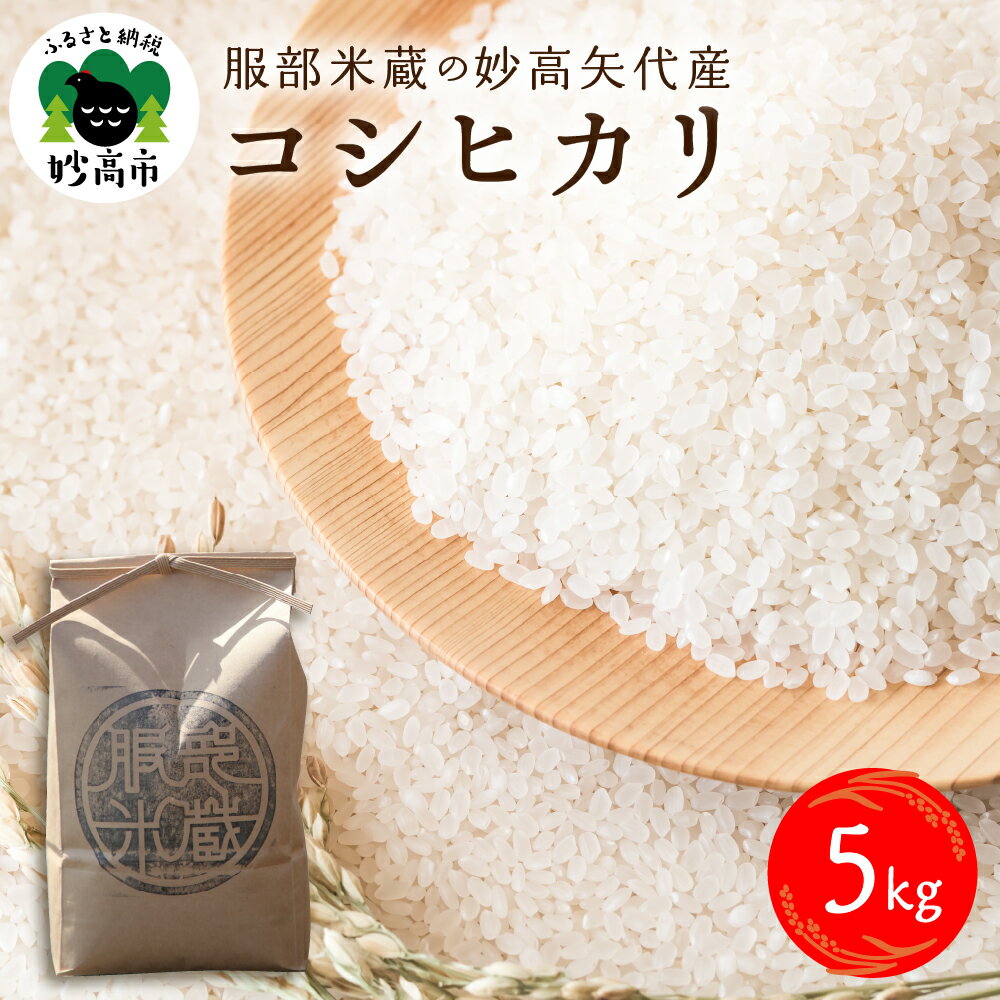 [注文後精米]コシヒカリ 5kg × 1袋 妙高産 米 令和5年産 服部米蔵 クラフト米袋 白米 お米 農家直送 送料無料 新潟県 妙高市