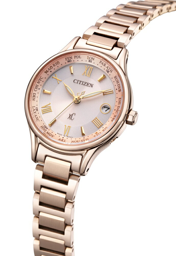 【ふるさと納税】【CITIZEN】 クロスシー EC1164-53W 腕時計 レディース ピンクゴールド サクラピンク 光発電 エコ・ドライブ 防水 耐ニッケルアレルギー スーパーチタニウム 球面サファイアガラス メーカー保証 新潟県 妙高市