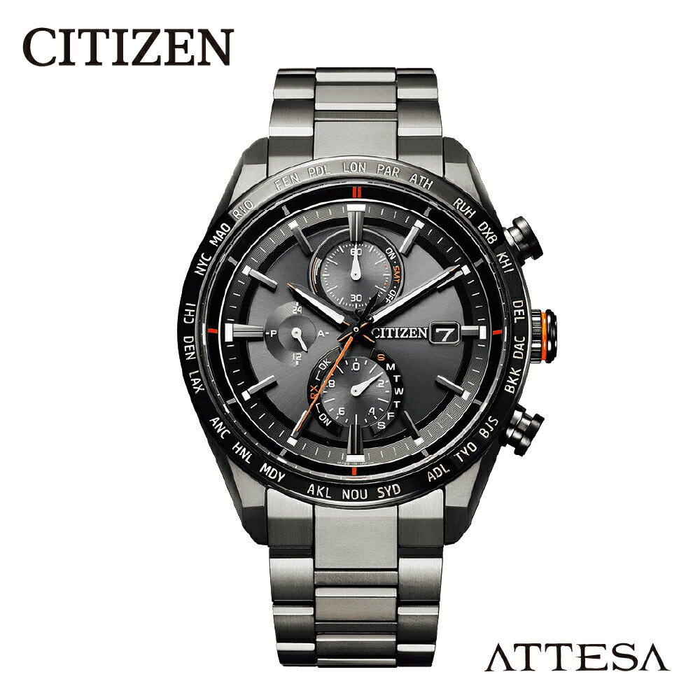 [CITIZEN] アテッサ AT8185-62E シチズン 腕時計 メンズ ブラックチタンシリーズ 光発電 エコ・ドライブ ソーラー 電波受信 防水 クロノグラフ デュラテクトDLC スーパーチタニウム サファイアガラス メーカー保証 新潟県 妙高市