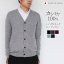 【ふるさと納税】 Vネックカーディガン カシミヤ 100% メンズ 日本製 M L LL | ニット Vネック カーディガン 薄手 無地 おしゃれ シンプル 長袖 秋冬 冬 新潟県 五泉市 高橋ニット株式会社