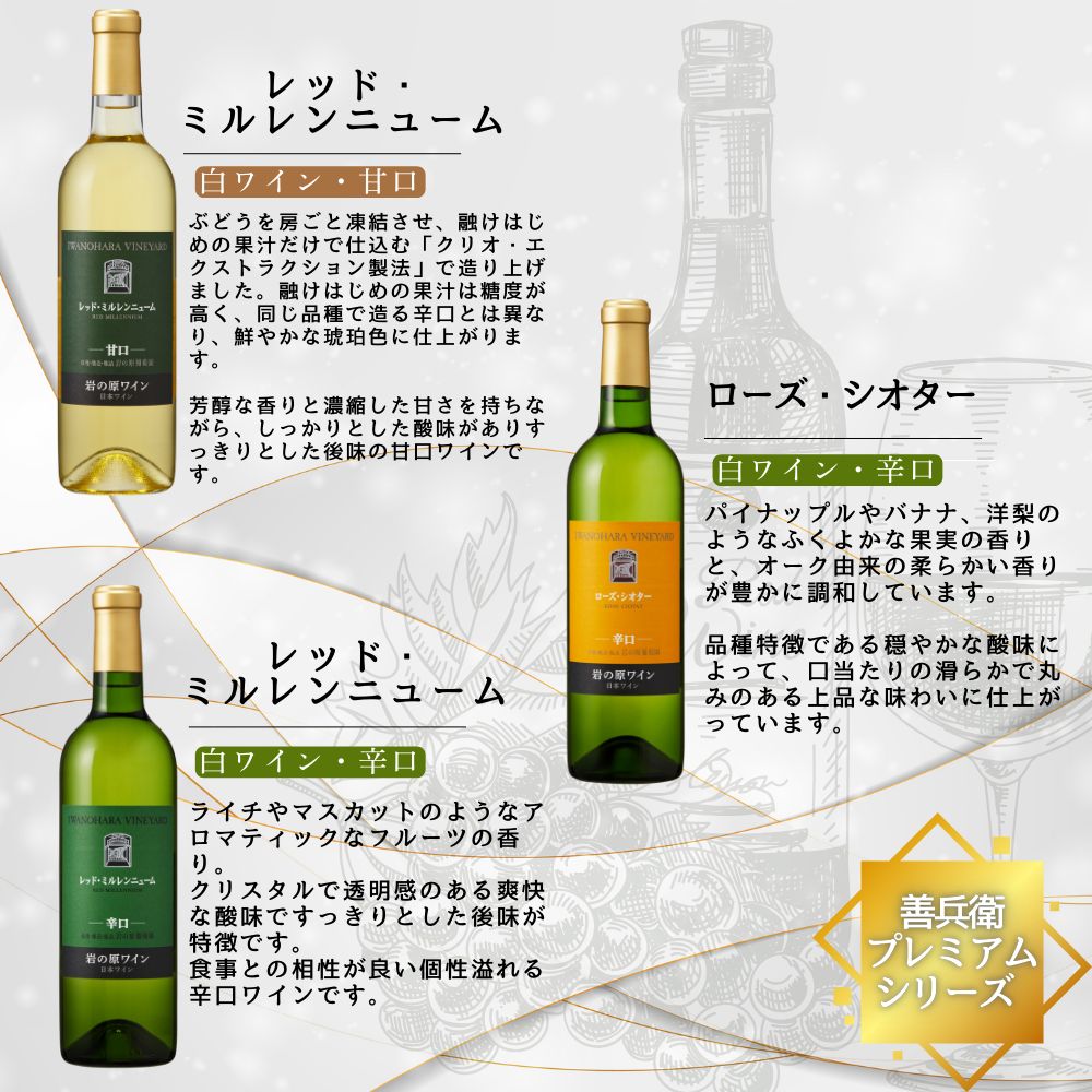 【ふるさと納税】ワイン 岩の原ワイン 善兵衛品種 飲み比べ 5本 セット お酒 おすすめ 岩の原 ふるさと納税 酒 新潟 上越　お届け：入金確認後、順次発送いたします。 f152226-joetsu-10000103 新潟県上越市 サンプル画像3