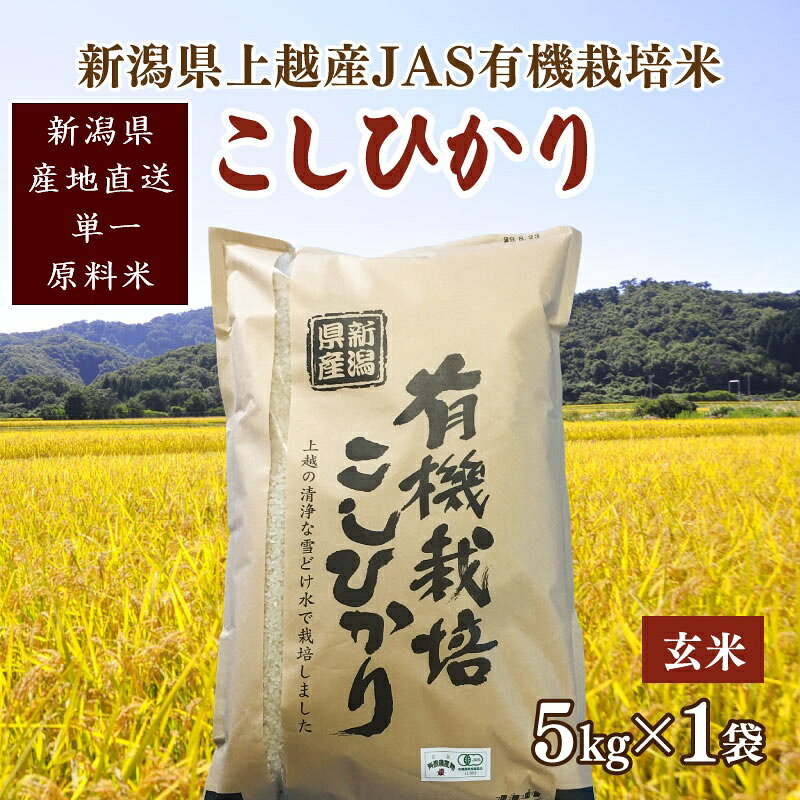 令和6年新潟産「JAS有機栽培認証米コシヒカリ」玄米5kg 桑谷ファーム JCCソフト お届け：ご注文後、2～3週間を目途に順次発送いたします。