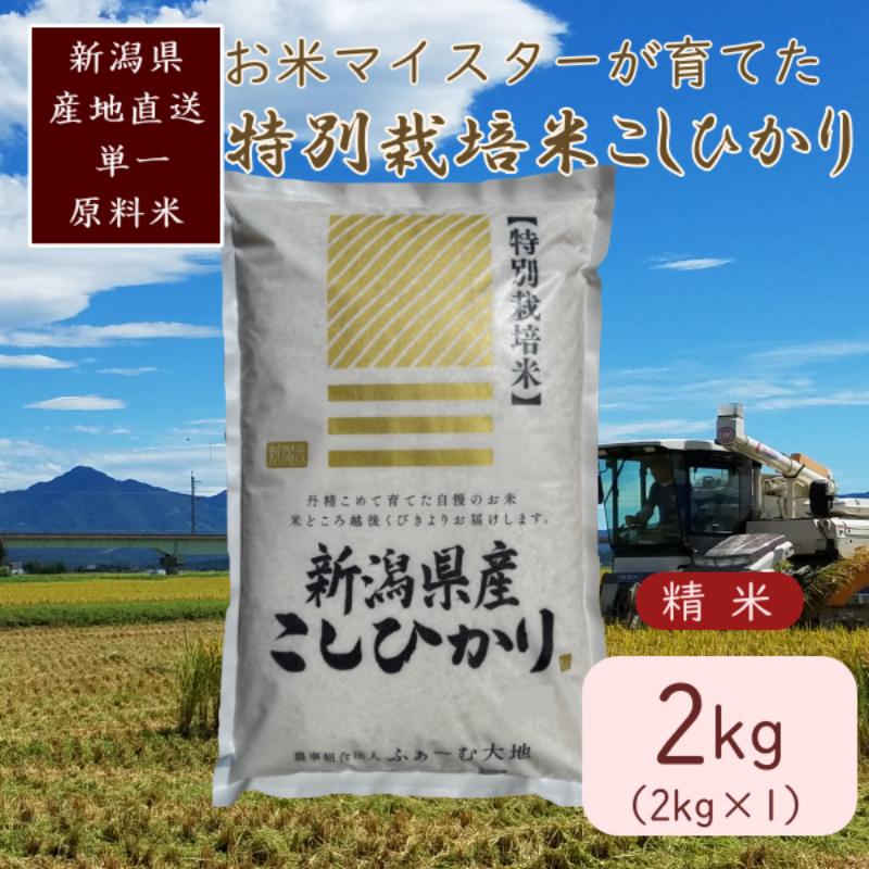 お米マイスターが育てた特別栽培米 コシヒカリ 上越頸城産 令和7年産 2kg(2kg×1袋)白米 お届け:ご注文後、2〜3週間を目途に順次発送いたします。