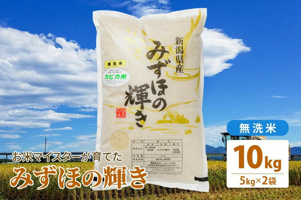 【ふるさと納税】令和7年産 お米マイスターが育てた上越産みずほの輝き10kg(5kg×2)無洗米　お届け：ご入金確認後、2～3週間を目途に順次発送いたします。