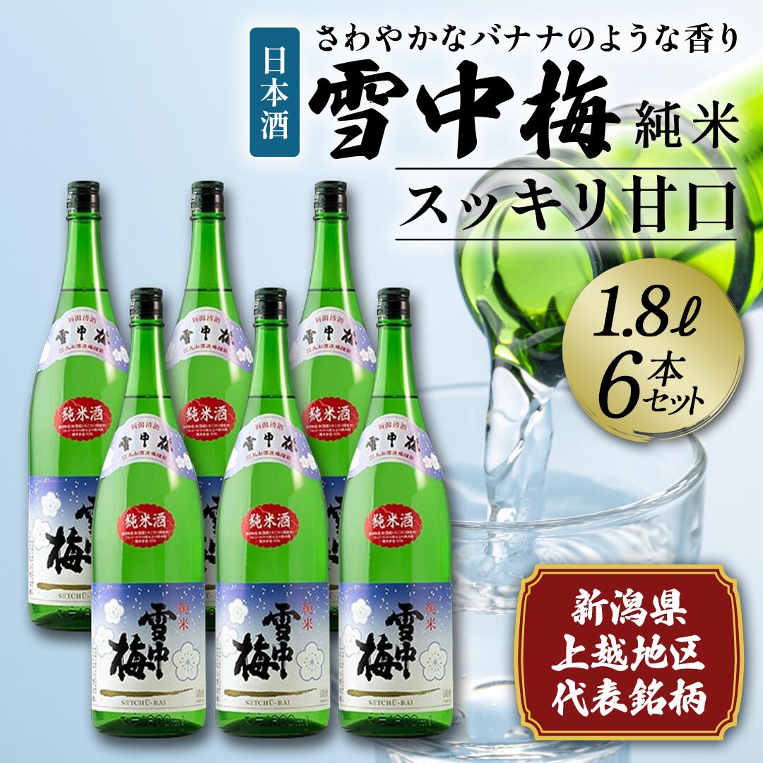 【ふるさと納税】日本酒 雪中梅 純米 1.8L 6本 セット お酒 普通酒 おすすめ 酒 ふるさと納税 新潟 新潟県産 にいがた 上越 上越産　お届け：順次発送