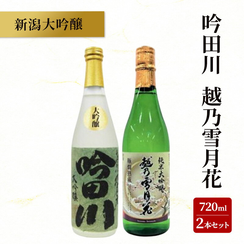【ふるさと納税】新潟大吟醸 720ml 2本セット 吟田川・越乃雪月花 日本酒 お酒 飲み比べ 吟田川 越乃雪月花 ふるさと納税 人気 新潟 新潟県産 にいがた 上越 上越産　お届け：入金確認後、5日を目途に発送致します。