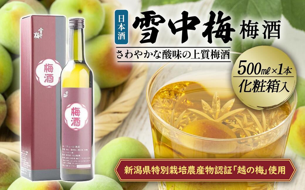 【ふるさと納税】雪中梅 梅酒 500ml 化粧箱入｜酒 お酒 贈答 プレゼント 贈り物 おすすめ ふるさと納税 人気 新潟 新潟県産 にいがた 上越 上越産　お届け：順次発送