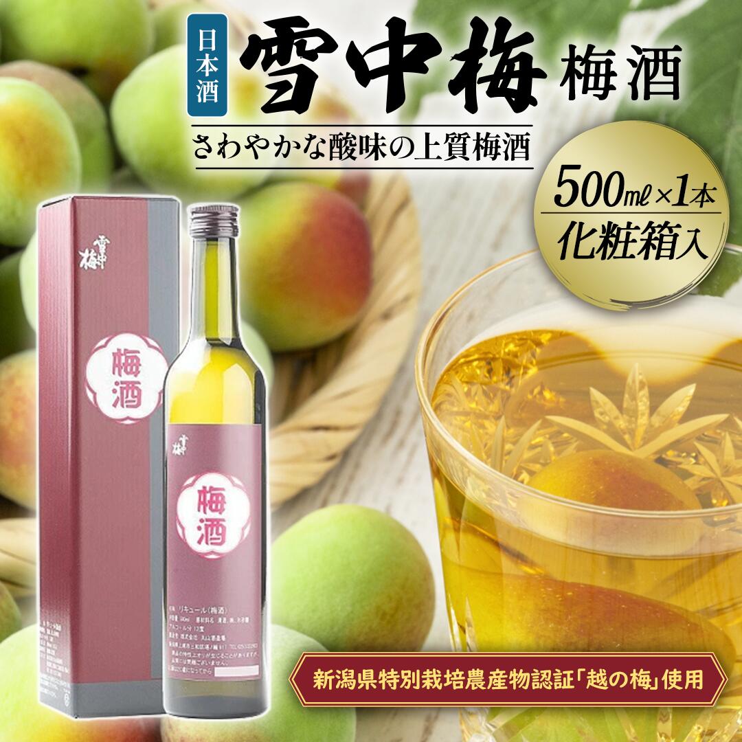 雪中梅 梅酒 500ml 化粧箱入|酒 お酒 贈答 プレゼント 贈り物 おすすめ ふるさと納税 人気 新潟 新潟県産 にいがた 上越 上越産 お届け:順次発送