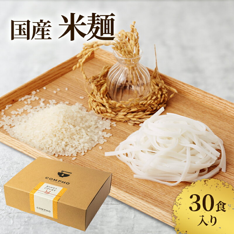 【ふるさと納税】国産米麺30食入り(新潟県上越市産 亜細亜のかおり)米粉 麺 グルテンフリー