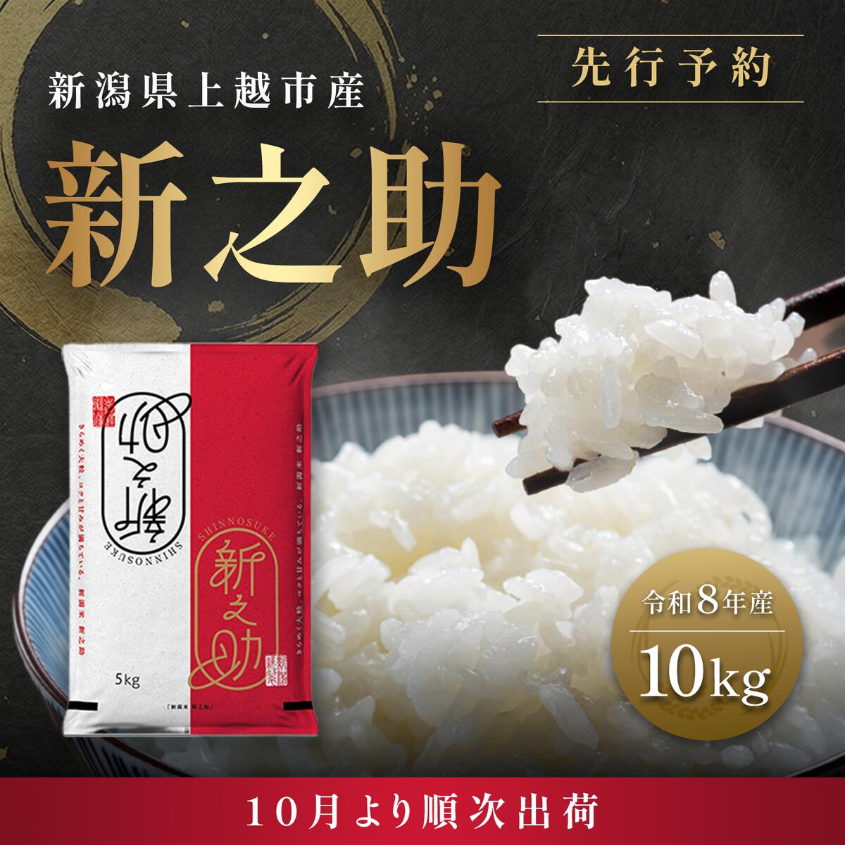 【ふるさと納税】先行予約【10月より順次出荷】令和8年産 新潟県 上越市産 新之助 10kg（5kg×2袋） 白米 精米 送料無料 塩崎農場　お届け：2026年10月中旬～12月下旬まで