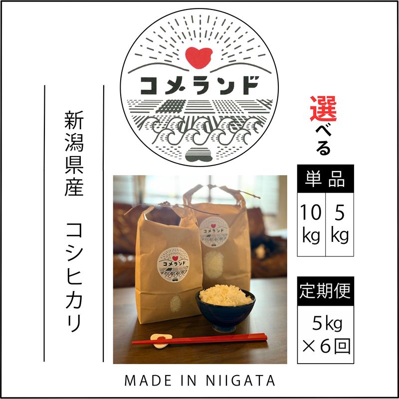 【ふるさと納税】高評価★4.90 令和8年産 令和7年産 新潟県上越市産 コシヒカリ 5kg 10kg 30kg 定期便 新米 先行予約 精米 新潟県上越市板倉区 コメランド こしひかり　お届け：令和7年産：指定月の下旬発送、令和8年産：10月下旬より順次出荷