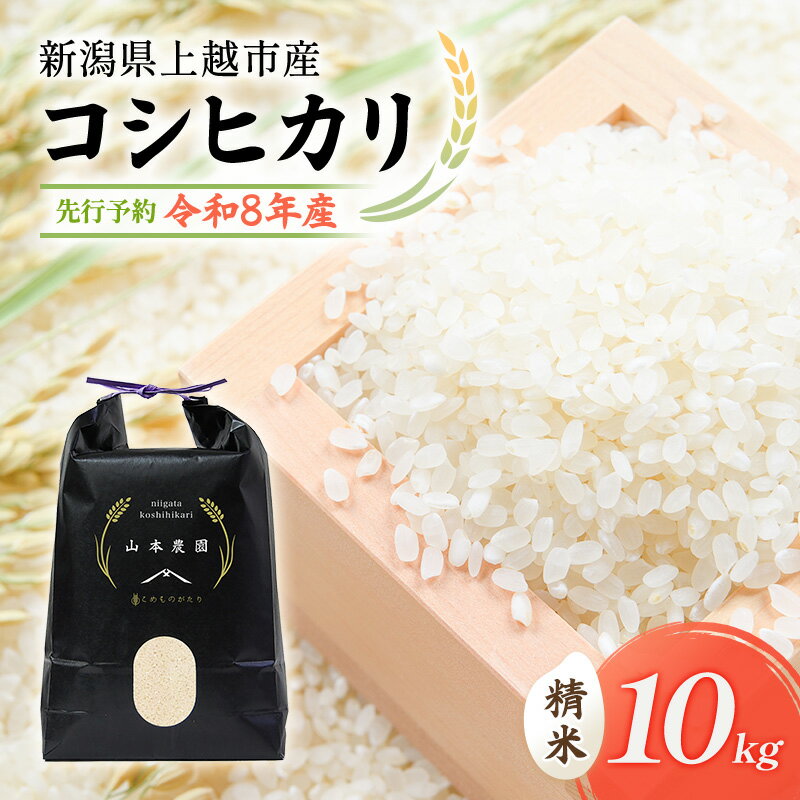 【ふるさと納税】先行予約 令和8年 新潟県上越市産 コシヒカリ（特別栽培米） | 10kg (5キロ×2袋） 米 山本農園 ご飯 精米 新潟 上越　お届け：2026年10月中旬～12月下旬まで