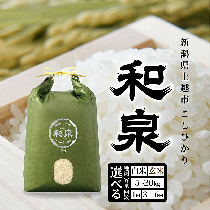【ふるさと納税】令和8年（新米） 新潟県上越市産 こしひかり 白米 玄米 容量と配送回数が選べる 和泉 ワイズファーム 上越市 精米 米 ギフト 喜ばれる コシヒカリ　お届け：2026年10月中旬～2027年10月下旬まで f152226-joetsu-10002769 新潟県上越市 パッケージ画像