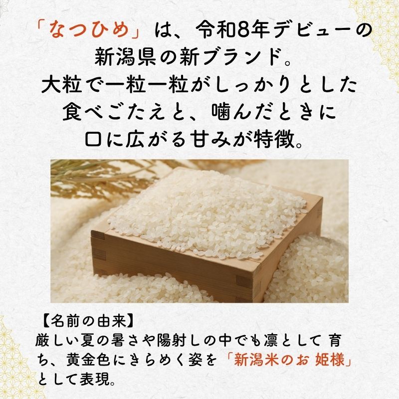 【ふるさと納税】令和8年産 新米 新ブランド 【なつひめ】 新潟県上越市産 5kg 5キロ 先行予約 新品種 蛍の里　お届け：2026年9月上旬以降順次配送 f152226-joetsu-10003234 新潟県上越市 サンプル画像2