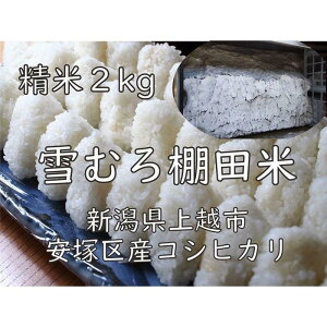 【ふるさと納税】雪むろ棚田米コシヒカリ2kg精白米